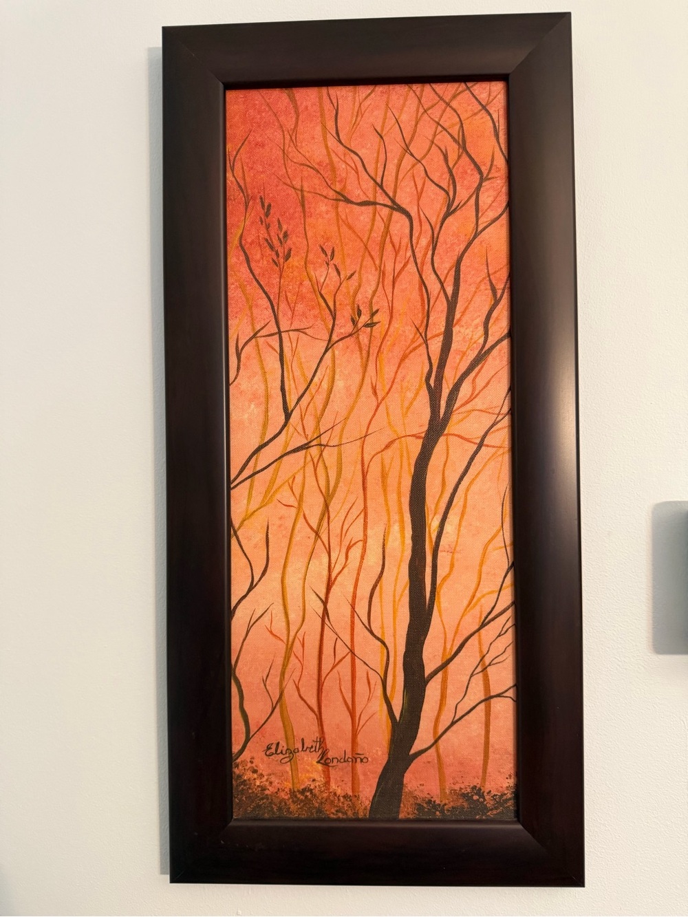2 Framed Autumn Trees on canvas
